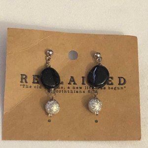Reclaimed Handmade Beaded Dangle Earrings NOC